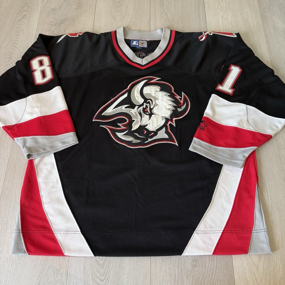 Vintage Buffalo Sabres Goathead Starter Jersey Size XXL Miroslav Satan #81 ECF